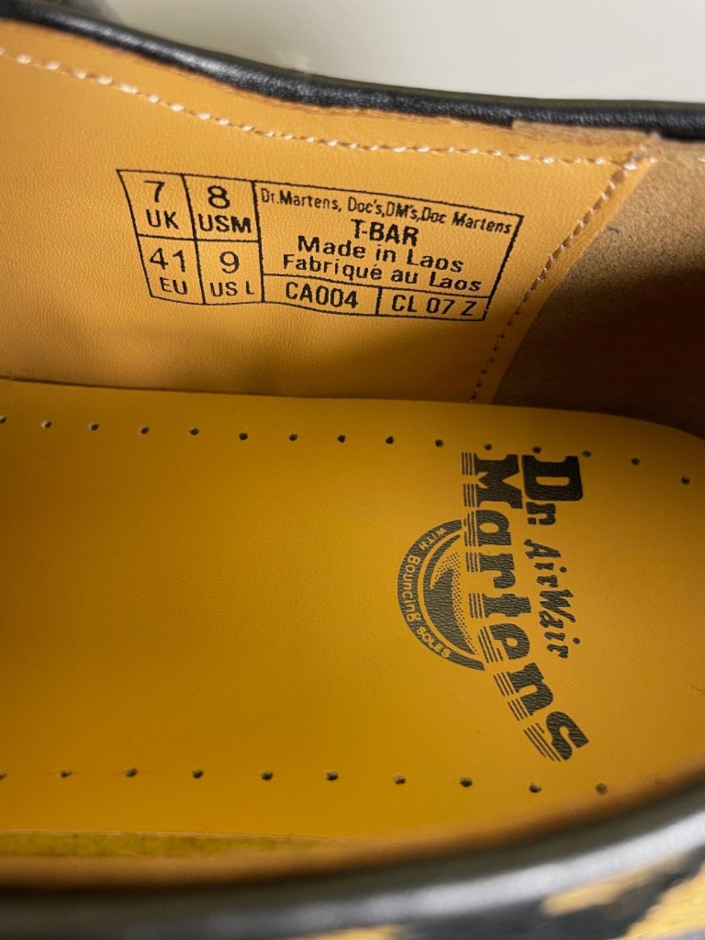 Dr. Martens Genuine Calf Hair T-Bar Shoes Camel - Picture 2 of 5